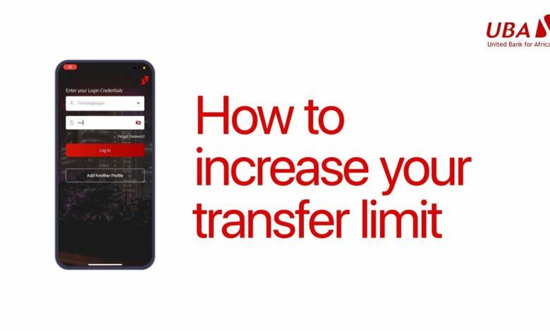 UBA Transfer limit per day - How to increase UBA transfer limit