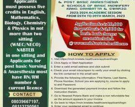 Kano State College of Nursing Admission Form