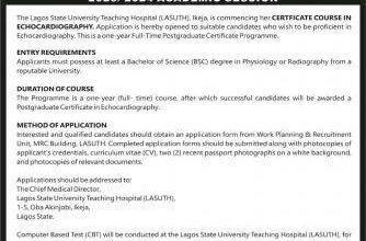 LASUTH Postgraduate in Echocardiography Admission Form