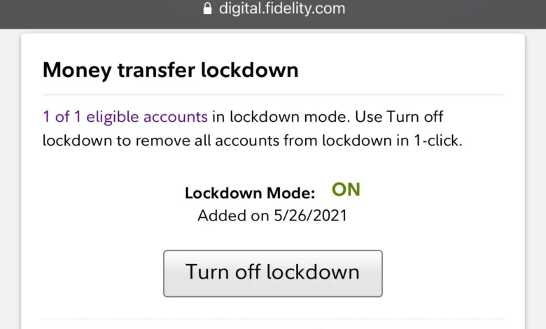 Fidelity Money Transfer Lockdown Review