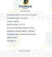 How to get transfer receipt from First bank App