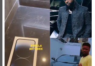 Davido’s house help breaks down in tears after he receives new iPhone worth #1.6 million