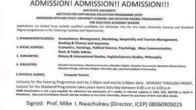 IMSU Evening and Weekend Degree Admission Form