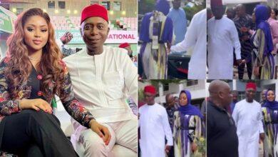 Fans reiterate observation on Regina Daniels’ hubby as they pay condolence visit to Orji Kalu