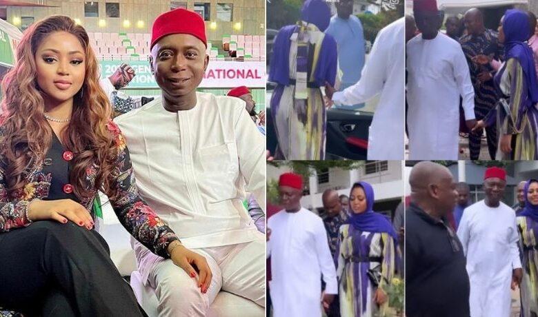 Fans reiterate observation on Regina Daniels’ hubby as they pay condolence visit to Orji Kalu