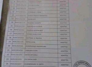 School of Midwifery Sapele Basic Midwifery Admission List