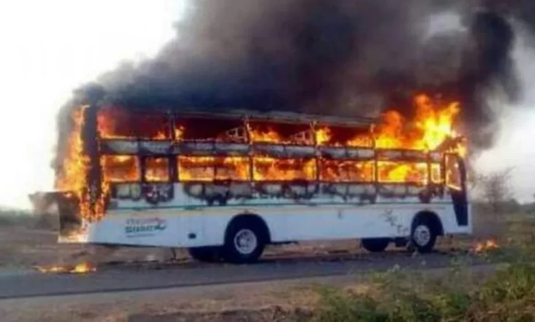 Bus Conveying Stranded Nigerians from Sudan Catches Fire