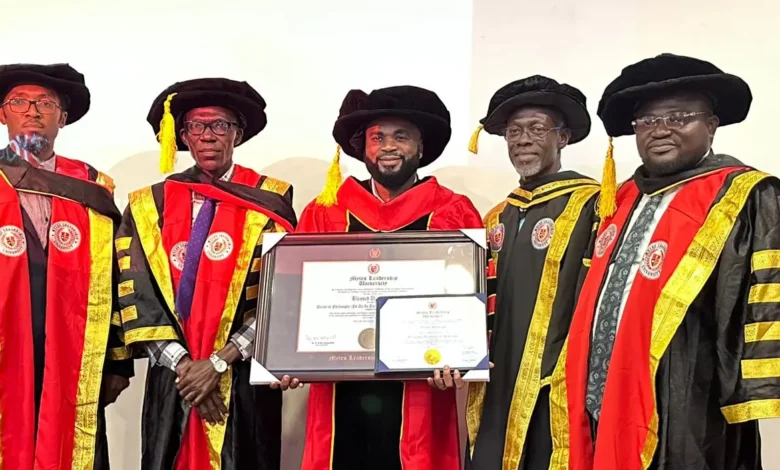Mercy Chinwo’s Husband Bags Honorary Doctorate Degree