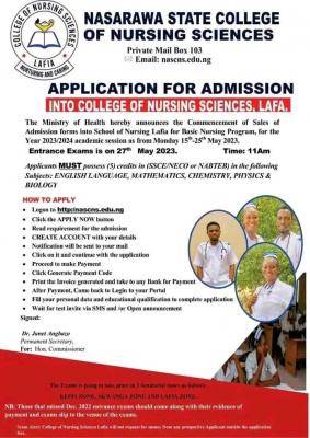 Nasarawa College of Nursing Basic Nursing Admission Form