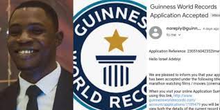 A Nigerian student wants to break Guinness World Record for longest movie watching marathon