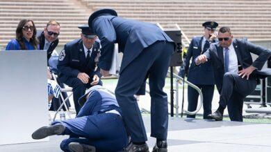 US President Joe Biden Falls at Air Force Academy Graduation Ceremony, Shehu Sani Reacts