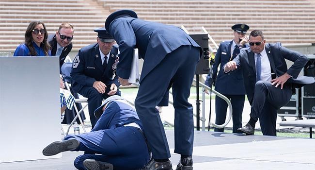 US President Joe Biden Falls at Air Force Academy Graduation Ceremony, Shehu Sani Reacts