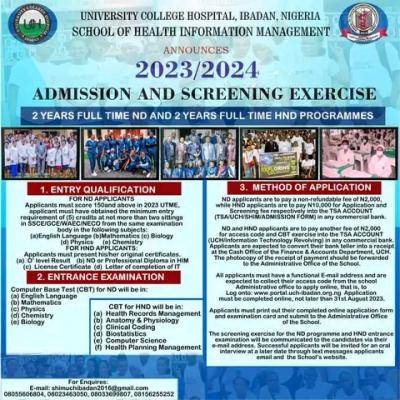 University College Hospital Ibadan Admission Form