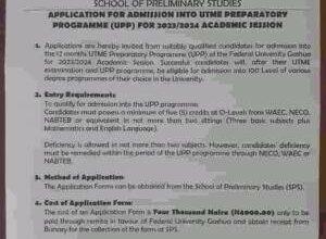 FUGashua Preparatory Programme Admission Form