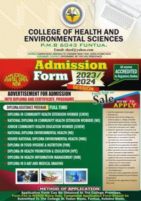 Katsina State College of Health & Environmental Sciences Admission Form