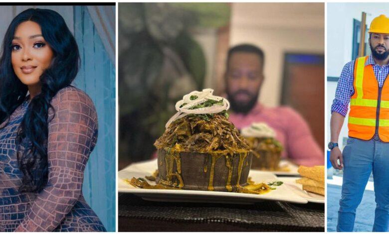  Peggy Ovire Stirs Reactions With Pics of Hubby Frederick & Food, Asks Which to Eat First