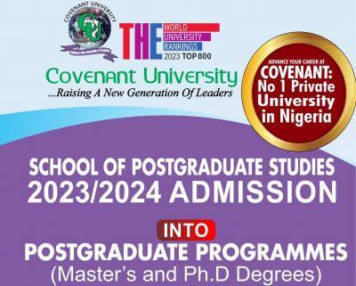 Covenant University Postgraduate Admission Form