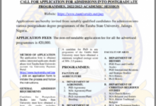 TASU Postgraduate Admission Form