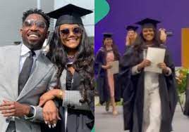 “I can rest, we did it”- Timi Dakolo celebrates as wife bags MSc. degree abroad