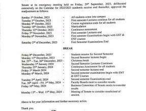 AAU Academic Calendar