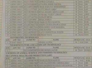 College of Agriculture Lafia 2nd Batch Admission List
