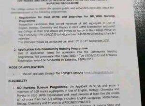 CONAMKAT ND/HND Nursing Science & Community Nursing Admission Form
