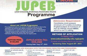 Edo State University JUPEB Admission Form