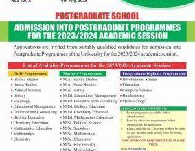 Sokoto State University Postgraduate Admission Form