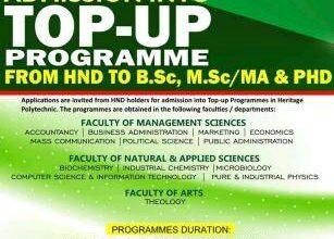 Heritage Polytechnic Top-Up Programme Admission Form