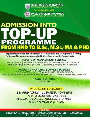 Heritage Polytechnic Top-Up Programme Admission Form