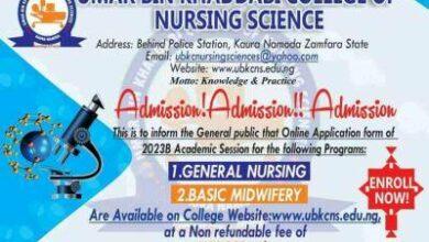 Umar Bin Khaddabi College of Nursing Sciences Batch B Admission Form