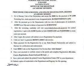 Federal Poly Daura Screening & Registration Procedure
