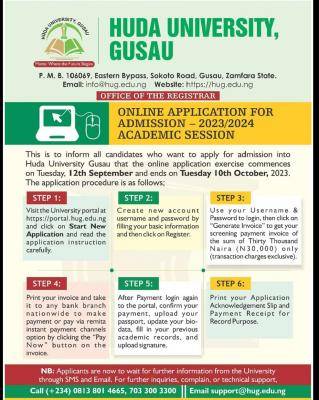 Huda University Admission Form