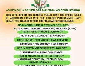 Niger State College of Agriculture ND/HND Admission Form