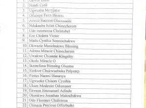 Enugu State College of Health Tech Supplementary Admission List