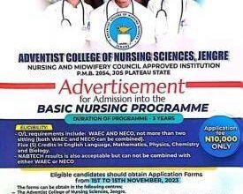 Adventist College of Nursing Sciences Basic Nursing Admission Form