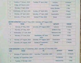 Khadija University Academic Calendar