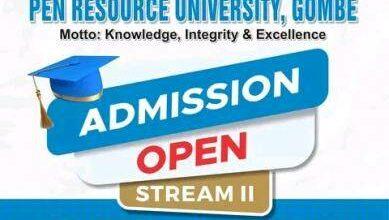 Pen Resource University Stream II Admission Form
