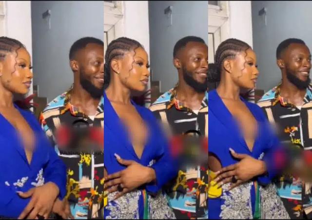 “If na Jowizaza , I’m sure it won’t be an issue” – Moment Tacha stylishly removes guy’s hand after he held her waist to snap