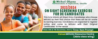 MOUAU Physical Screening Exercise for DE Candidates