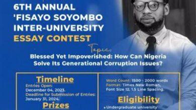 Fisayo Soyombo Essay Competition