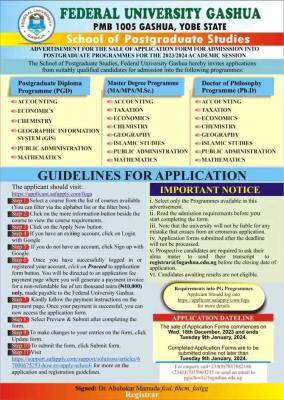 FUGASHUA Postgraduate Admission Form