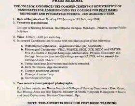 Ak College of Nursing Post Basic Midwifery & Psychiatric Admission Form