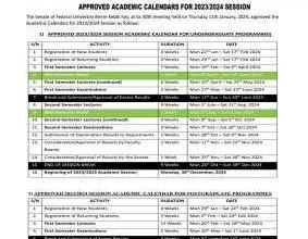 FUBK Academic Calendar