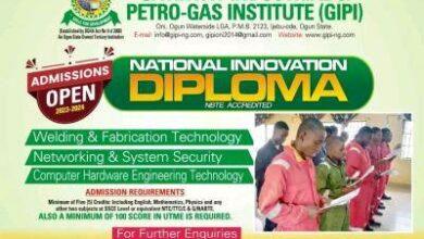 Gateway Industrial & Petro-Gas Institute ND Admission Form