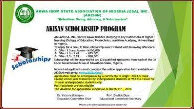 AKISAN Undergraduate Scholarship Application