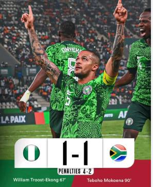 Nigeria reach AFCON final after edging South Africa on penalties