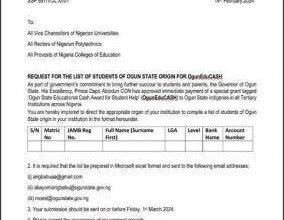 Ogun State EduCash Grant Application