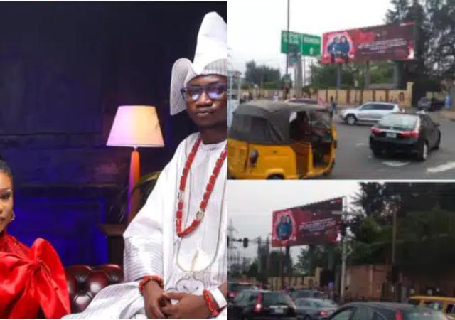 Raise am Raise am”- Nigerian lady raises the bar as she pays for an entire billboard to wish husband ‘Happy Valentines Day”
